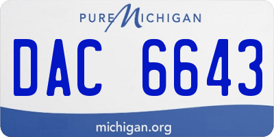 MI license plate DAC6643