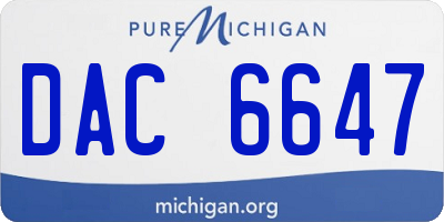 MI license plate DAC6647