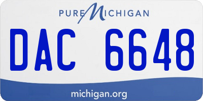 MI license plate DAC6648