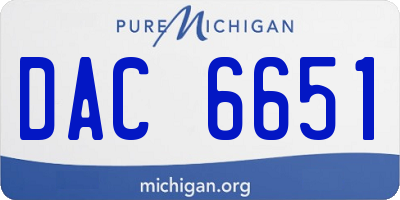 MI license plate DAC6651