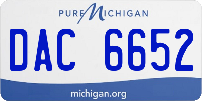 MI license plate DAC6652