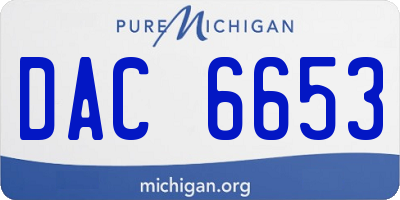 MI license plate DAC6653