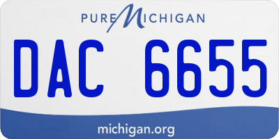 MI license plate DAC6655