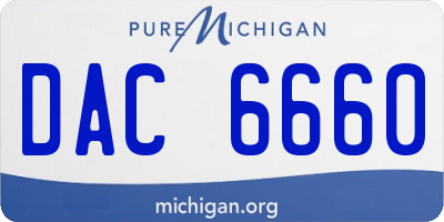 MI license plate DAC6660