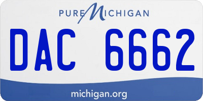 MI license plate DAC6662