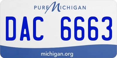 MI license plate DAC6663