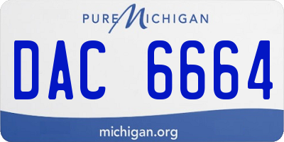 MI license plate DAC6664