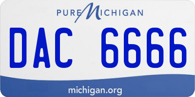 MI license plate DAC6666