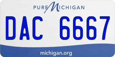 MI license plate DAC6667