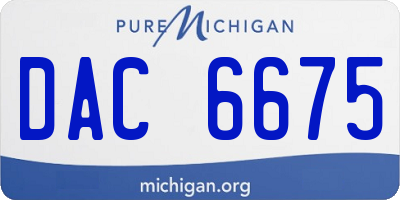 MI license plate DAC6675