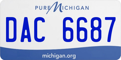 MI license plate DAC6687