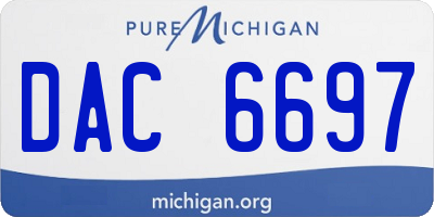 MI license plate DAC6697