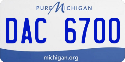 MI license plate DAC6700