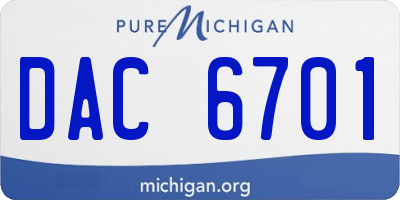 MI license plate DAC6701