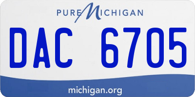 MI license plate DAC6705