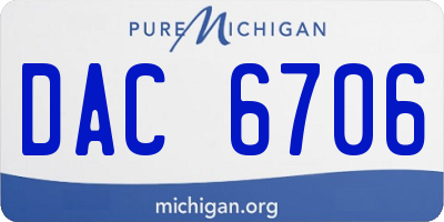 MI license plate DAC6706