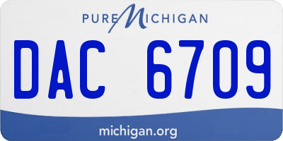 MI license plate DAC6709