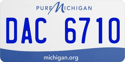 MI license plate DAC6710