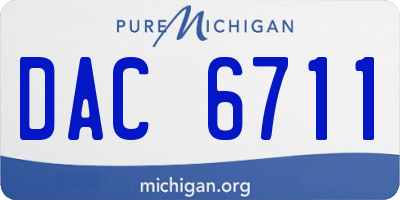 MI license plate DAC6711