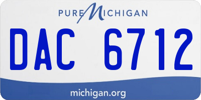 MI license plate DAC6712