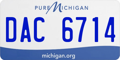 MI license plate DAC6714
