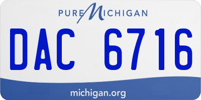 MI license plate DAC6716