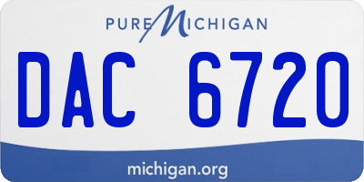 MI license plate DAC6720