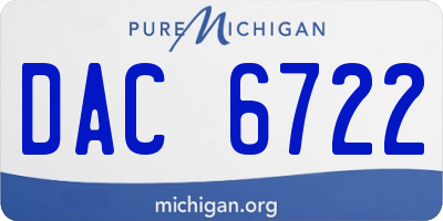 MI license plate DAC6722