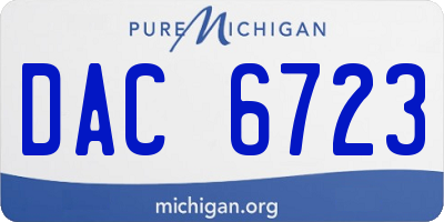MI license plate DAC6723