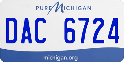 MI license plate DAC6724