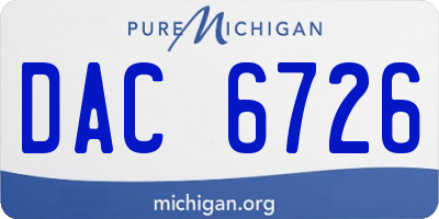 MI license plate DAC6726