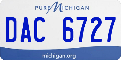 MI license plate DAC6727