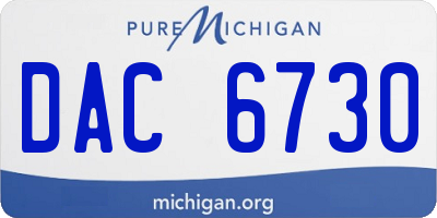MI license plate DAC6730