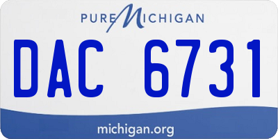 MI license plate DAC6731