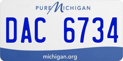 MI license plate DAC6734