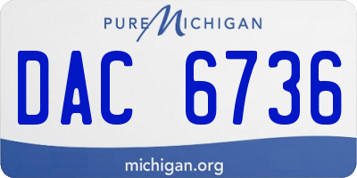 MI license plate DAC6736