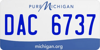 MI license plate DAC6737