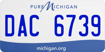 MI license plate DAC6739