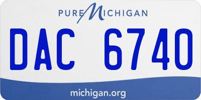 MI license plate DAC6740