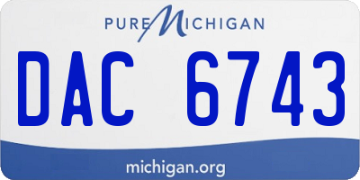 MI license plate DAC6743