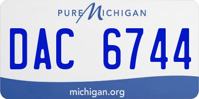 MI license plate DAC6744