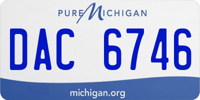 MI license plate DAC6746