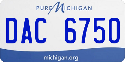 MI license plate DAC6750