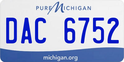 MI license plate DAC6752