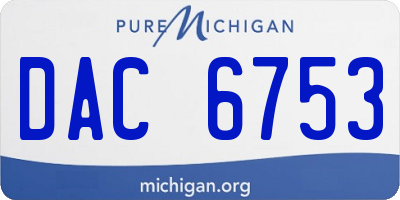 MI license plate DAC6753