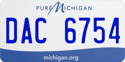 MI license plate DAC6754