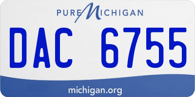 MI license plate DAC6755