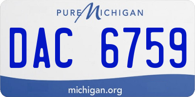 MI license plate DAC6759