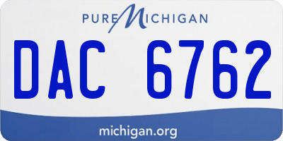 MI license plate DAC6762