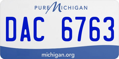 MI license plate DAC6763